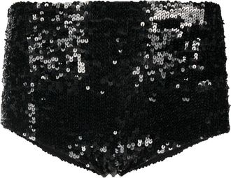 P.A.R.O.S.H. sequin mini-shorts - women - Polyester/Sequin - S - Black