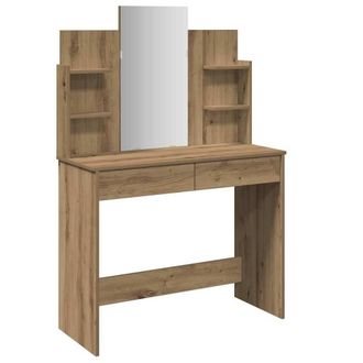 Berkfield Home Dressing Table with Mirror Artisan Oak 96x39x142 cm in Brown | Size: 96 x 39 x 142 cm