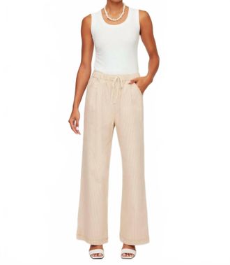 Fifteen Twenty Blythe Drawstring Pants In Khaki And Cream