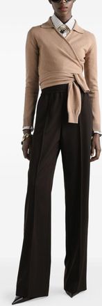 Dolce & Gabbana Womens Wool Gabardine Trousers - Black - Size EU 38 (Womens)