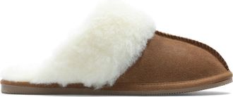 Clarks Warm Lux Suede Slippers In Tan Standard Fit Size 5