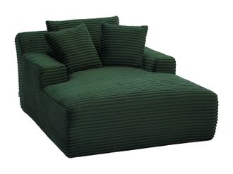 Vente-Unique Chaiselongue de pana verde DONILIA