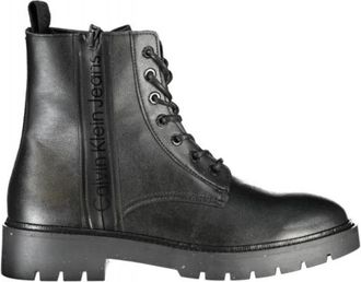 Calvin Klein Combat Mid Laceup Boot - Heren - Veterlaarzen - Zwart - 46 EU - Polyester - Schoenen