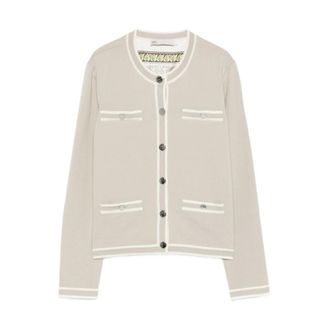 Tory Burch Tory Burch, Cardigans, female, Gray, Size: S Wool Cardigan