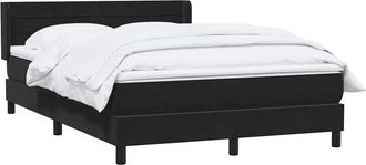 vidaXL Cama Box Spring Con Colch&oacute;n Terciopelo Negro 140x210 Cm Vidaxl