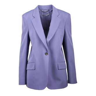 Stella McCartney Lange Jas met Knoopsluiting - Dames - Blazers - Paars - M - Wol - Jassen