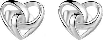 Generic Sterling Silver Heart Earrings Stud Twisted Knot Jewelry for Women Fashion in Practical
