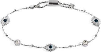 Alex and Ani Evil Eye Crystal Anklet in Silver at Nordstrom