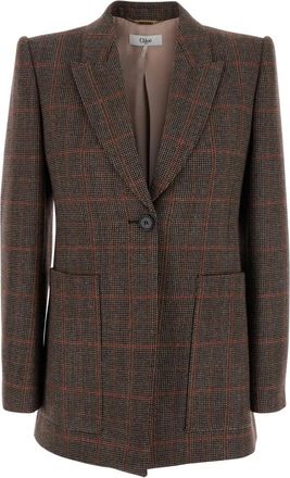Chlo&eacute; Bruine Jassen voor Vrouwen Ve 53 - Dames - Blazers - Bruin - 2XS - Wol - Jassen