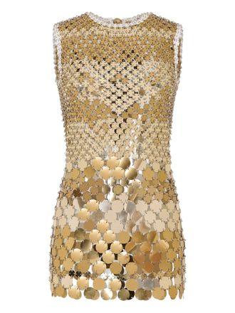 Paco Rabanne stud assembly mini dress - Gold