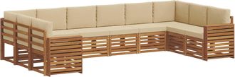 vidaXL Conjunto De Sof&aacute;s De Exterior 10 Uds. Natural Y Beige Vidaxl