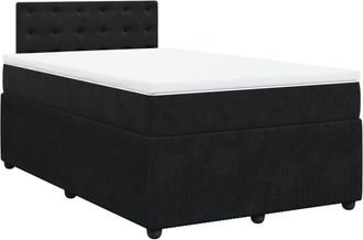 vidaXL Cama Box Spring Con Colch&oacute;n Terciopelo Negro 120x190 Cm Vidaxl