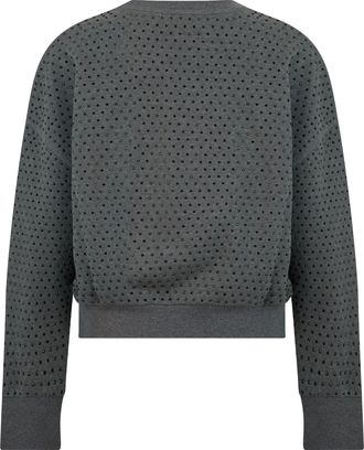 Pinko Womens Sweatshirt With Appliqu&eacute;s Crow Grey Cotton Sweatshirts Sweater