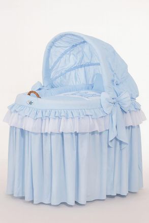 OEM Mois&eacute;s De Mimbre Con Capota Plegable - Azul Principito