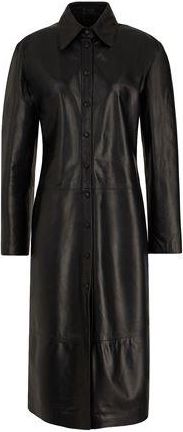 8 by YOOX LEATHER MIDI CHEMISIER DRESS