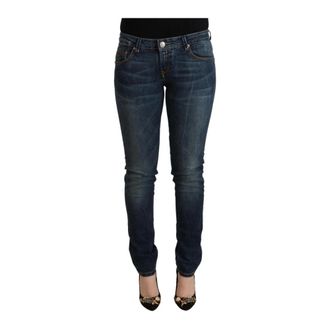 Acht Slim-fit Jeans, female, Blue, Size: W29 Acht Blue Washed Cotton Slim Fit Denim Low Waist Jeans