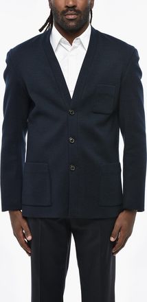 Maison Margiela MM1 MM10 Blazer in Misto Lana a 3 Bottoni con Tasche a Toppa Maison Margiela
