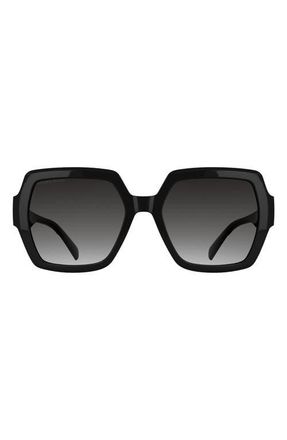 Kendra Scott Dira 56mm Rectangle Sunglasses in Black at Nordstrom