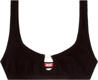 Diesel Florence Ribbed Keyhole Bralette - Dames - Tops zonder mouwen - Zwart - L - Katoen - Tops