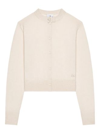 Courr&egrave;ges buckle-detail button cardigan - Neutrals