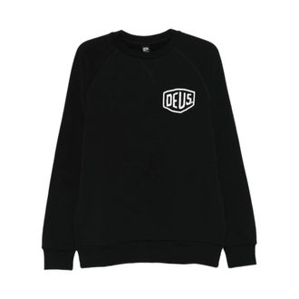 Deus Sweatshirts, male, Black, Size: M Harajuku Address Crew Sweatshirt