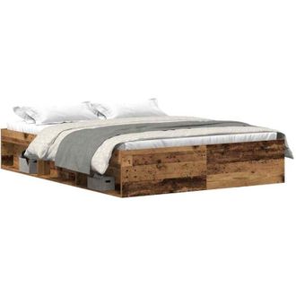 vidaXL Estructura De Cama Sin Colch&oacute;n Madera Antigua 150x200 Cm Vidaxl