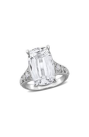 Delmar Cushion Cut Lab Created White Sapphire Ring in Metallic Silver at Nordstrom Rack, Size 7