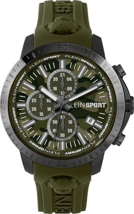 Plein Sport Camo Dial Three-Hand Quartz Silicone Strap Watch, 43mm in Black at Nordstrom Rack
