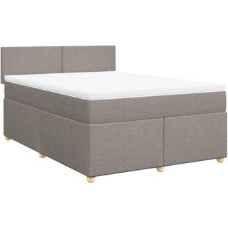 vidaXL Vidaxl - Cama Box Spring Con Colch&oacute;n Tela Gris Taupe 140x200 Cm