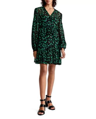 The Kooples Naive Flowers Dress In Blak1
