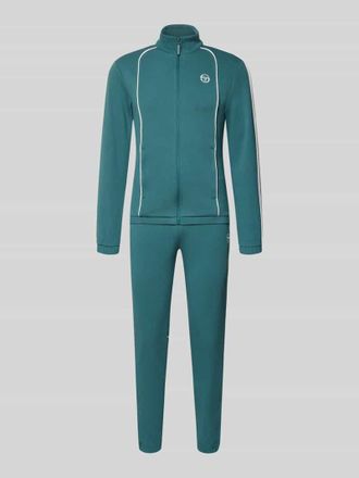 Sergio Tacchini Slim Fit Tracksuit mit Logo-Stitching Modell Egeo in Petrol, Gr&ouml;&szlig;e XXL