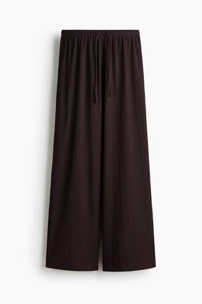 H&M Wide Pull-on Trousers in Dark Brown at Nordstrom, Size Xx-Small