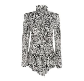 Alessandra Rich Silk Jacquard Leopard Skater Dress Size S