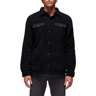 Prana Encinitas Fleece Shirt Jacket in Black at Nordstrom, Size X-Large