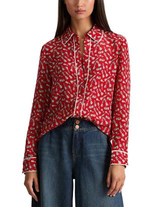 Alice & Olivia Alice + Olivia Willa Pleated Silk Top