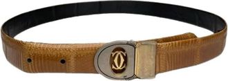 Cartier Pre-owned Vintage Lizard-Embossed Leather Belt - Dames - Vintage Accessoires - Bruin - ONE Size - Leer - Vintage