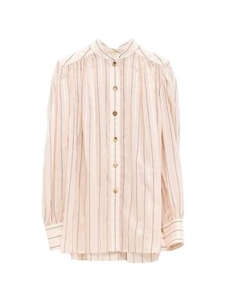 Chlo&eacute; Light Pink Regular Stripes Shirt