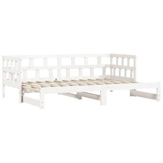 Berkfield Home Beautiful Daybed with Trundle White 90x190 cm Solid Wood Pine