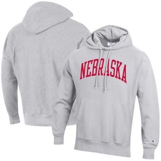 Champion Mens Champion Heathered Gray Nebraska Huskers Big & Tall Reverse Weave Fleece Pullover Hoodie Sweatshirt in Heather Gray at Nordstrom, Size Xxx-Large