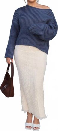 Le Lis Blanc Deux Kastor Ribbed Sweater In Blue