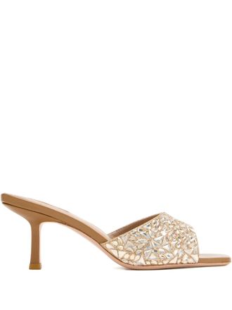 Nicoli 70mm Alastair embellished mules - women - Calf Leather/Calf Leather/Calf Leather - 41 - Neutrals
