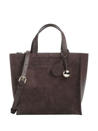 Furla Structured Suede And Leather Tote With Gold-Tone Fittings