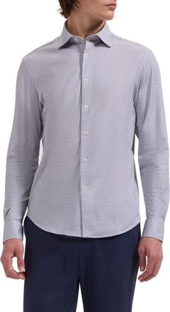 Bugatchi James OoohCotton Geo Print Button-Up Shirt in Mocha at Nordstrom, Size Xxx-Large