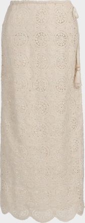 Ramy Brook Karina Crochet Midi Cover-Up Skirt