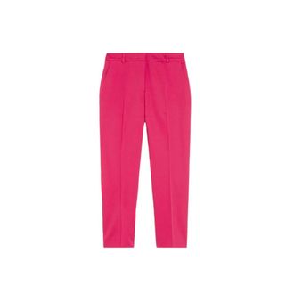 Max Mara Gin&eacute;c&eacute;o Cropped Broek - Dames - Vrijetijds broeken - Roze - 2XS - Katoen - Broeken