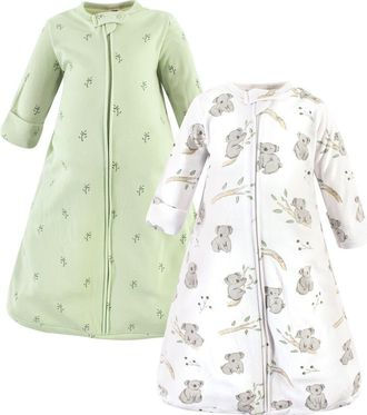 Hudson Baby Cotton Long-Sleeve Wearable Sleeping Bag in Cuddly Koala Long Sleeve at Nordstrom
