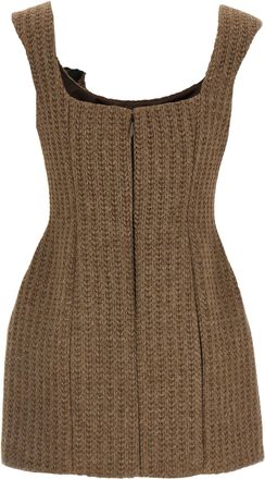 Giuseppe Di Morabito Womens Brown Marabou Short Dress