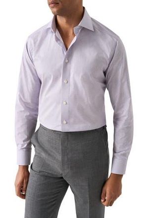 Eton Slim Fit Geometric Print Cotton Dress Shirt in Pink at Nordstrom Rack, Size 15