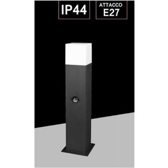 Trade Shop Trade Shop Traesio - Trade Shop - Lampione Esterno Con Sensore Movimento E27 Lampada Da Terra Lampioncino Ip44 H440 - Negro