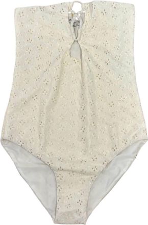 Aila Blue Womens Zed Eyelet One-Piece In White